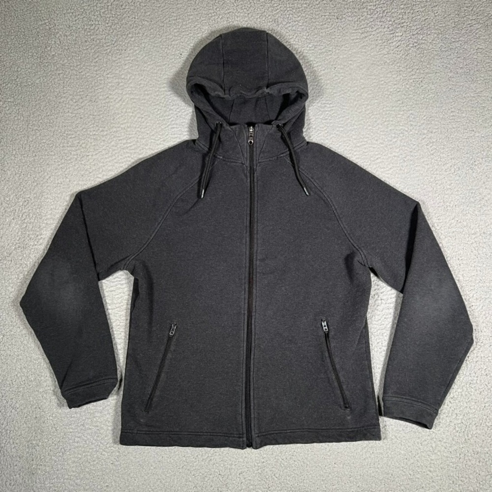 Public Rec Hoodie Mens Medium Gray Full Zip Casual Preppy Pockets‎ Stretch Logo
